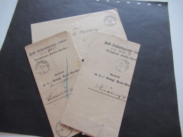 AD Sachsen 1869 Und 1870 2x Post Behändigungs Schein Und 1x Faltbrief Ohne Inhalt! Stempel K1 Eckartsberge - Saxe