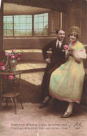 COUPLE - Aimer C'est Effeuiller à Deux Les Mêmes Roses - Nox - Colorisé  - Carte Postale Ancienne - Paare