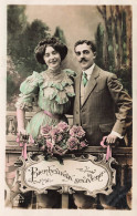 COUPLE - Bienheureux Souvent - Couple Sur La Terrasse - Colorisé - Carte Postale Ancienne - Paare