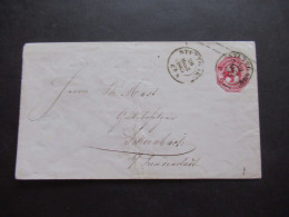 AD Württemberg 1865 GA Umschlag 3 Kreuzer Mit Abklatsch Rückseitig!! Stempel K2 Stuttgart - Interi Postali