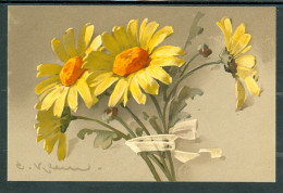 20633 - Catharina Klein (1861-1929) - Fleurs  - Marguerites Jaunes - Meissner & Buch, Série 1823 Margareten Und Narziss - Klein, Catharina