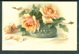 20641 - Catharina Klein (1861-1929) - Fleurs  - Roses Dans Vase Art-déco - Meissner & Buch, Série 1133 Rosen - Klein, Catharina