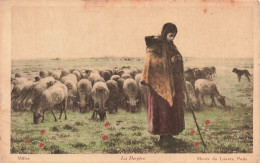 ARTS - Tableau - La Bergère - Millet - Musée Du Louvre Paris - Moutons - Carte Postale Ancienne - Malerei & Gemälde