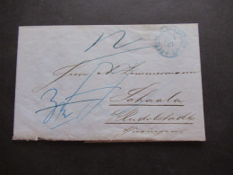 AD Preußen 1867 Faltbrief Mit Inhalt Blauer Stempel K1 Berlin Post Exped. 13 Nach Schaala / Rudolstadt - Lettres & Documents