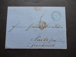 AD Preußen 18867 Auslandsbrief Blauer Stempel K1 Berlin Post Exped. 13 Nach Nuits Cote D'Or / Bahnpoststempel - Storia Postale