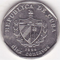 CUBA - 1994 - 10 Centavos - KM 576.1 (medal Alignment) - CASTILLO DE LA FUERZA - UNC - Cuba