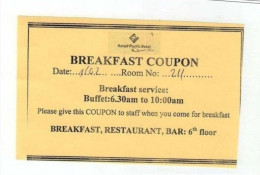 Holan Pacific Hotel    Viet Nam   Breakfast Coupon - Tickets D'entrée