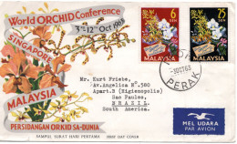 60932 - Malaysia - 1963 - 25s Orchideenkonferenz MiF A LpBf IPOH -> Brasilien - Orchideeën