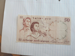 Israel-50 LIROT BOY AND GIRL-(1960)-(BROWN NUMBER)-(219)-(829335-נ/2)-crease/stain-GOOD-BANK NOTE - Israël