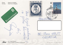 Norway, Norwex 1997, Special Cancel And Label, Airplane - Covers & Documents