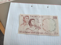 Israel-50 LIROT BOY AND GIRL-(1960)-(BROWN NUMBER)-(232)-(742568-צ/2)-GOOD-BANK NOTE - Israel