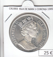 CR1993 MONEDA ISLA DE MAN 1 CORONA 1985 PLATA - Otros & Sin Clasificación