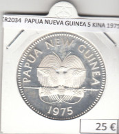 CR2034 MONEDA PAPUA NUEVA GUINEA 5 KINA 1975 PLATA - Papúa Nueva Guinea