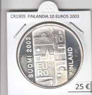 CR1909 MONEDA FINLANDIA 10 EUROS 2003 PLATA - Finlandía