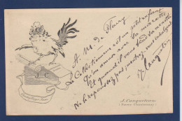 CPA Signature Autographe De J Canqueteau Pierre Chantonnay Sur CPA écrite Par Lui Coq - Scrittori