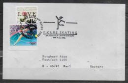 USA  Lettre 2002  Patinage - Eiskunstlauf