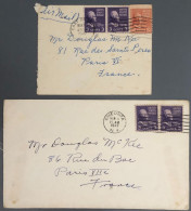 Etats-Unis 2 Enveloppes 1947 Pour La France - (B2031) - Storia Postale