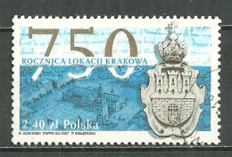 POLAND Oblitéré 4054 Anniversaire De La Ville De Cracovie Armoiries Armoirie - Used Stamps