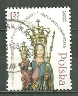 POLAND Oblitéré 4060 Sanctuaire Marial De Lesniow à Zarki Statue En Bois De La Vierge Marie Avec Jésus - Used Stamps