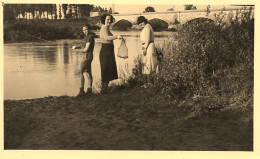 Pêche à La Ligne , Pêcheurs * Photo Ancienne 11x7cm - Fischerei