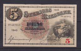 SWEDEN - 1940 5 Kronor Circulated Banknote As Scans - Svezia