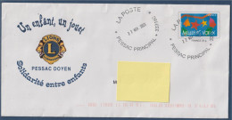 Lions Club Pessac Doyen Entier Privé Sur Enveloppe Agrément 809 Lot 42K/06V543 Type Timbre 3725 - Prêts-à-poster:private Overprinting