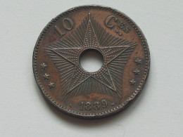 CONGO BELGE - 10 Centimes 1889 - LEOPOLD II Roi Des Belges Souv. De L'état Indep. Du Congo  **** EN ACHAT IMMEDIAT **** - 1885-1909: Leopoldo II