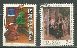 POLAND Oblitéré 4079-4080 Noël Ours Sapin Arbre Adoration Des Mages Mikolaj Haberschrack - Oblitérés