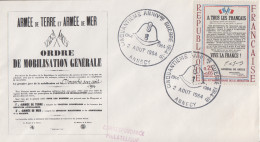 Enveloppe  FRANCE   50éme   Anniversaire  De  La   1ére   Guerre   Mondiale    ANNECY   1964 - WW1