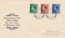 1936 Edward VIII FDC, King Edward Banff CDS - ....-1951 Pre-Elizabeth II