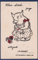 CPA Cochon Pig Caricature Satirique Circulé Position Humaine - Schweine