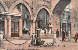 ITALIE - Milan - La Place Mercanti - Loges Des Osii - Colorisé - Carte Postale Ancienne - Milano (Mailand)