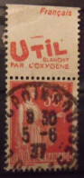 Timbre à Bande Publicitaire. Paix N° 283 Type III. 50c Rouge. Pub Publicité Carnet. Savon Util Fer à Cheval. Double Pub - Autres & Non Classés