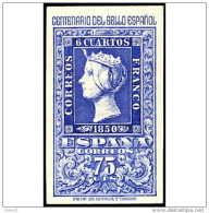 ES1076SASF-L4472PC-TCORREOPOSRAL.España.Spain. CENTENARIO DEL 1º SELLO ESPAÑOL.Isabel Ll .1950. (Ed 1076**) - Poste