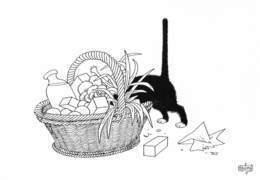 Albert DUBOUT - Editions Jean Dubout N'D 47 - CHAT - Panier En Osier - Dubout