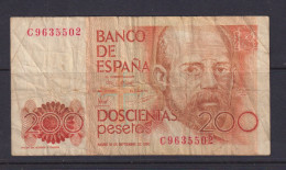 SPAIN - 1980 200 Pesetas Circulated Banknote As Scans - [ 4] 1975-… : Juan Carlos I