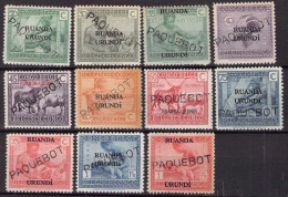 Timbres - Ruanda Urundi - 1925 - COB62/72 - Annulé Paquebot - Nuovi