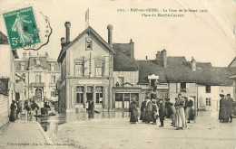 BAR SUR SEINE LA CRUE DE 1910 PLACE DU MARCHE COUVERT ET LA POSTE ET LE CAFE DE LA HALLE - Bar-sur-Seine