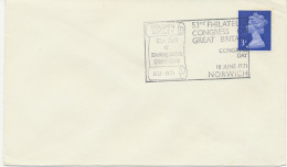 GB SPECIAL EVENT POSTMARKS 1971 53RD PHILATELIC CONGRESS OF GREAT BRITAIN NORWICH - CONGRESS DAY - Covers & Documents