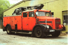 Camion Des Pompiers - Fire Truck -  Feuerwehren - MAN 758 L1 Rustkranwagen RKW10 (1955)  - 15x10cms PHOTO - Camions & Poids Lourds