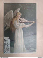 CPA Illustrateur Alfred MAILICK Frohliche Weihnachten Femme Ailes Anges Violon - Mailick, Alfred