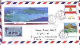 Plis   Polynésie   16 11 1988 Coins Datés. - Storia Postale
