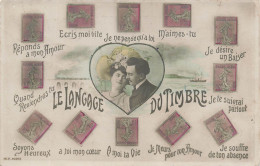 TIMBRES  - Le Secret Des Timbres - Colorisé - Carte Postale Ancienne - Sellos (representaciones)