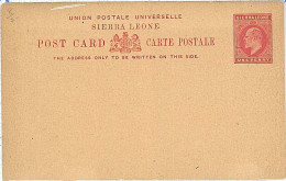 15512 - SIERRA LEONE - Postal History - POSTAL STATIONERY Card - Sierra Leone (...-1960)