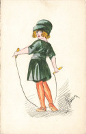 ILLUSTRATEUR - Une Fille Jouant à La Corde - Manon  - Colorisé -  Carte Postale Ancienne - Autres & Non Classés