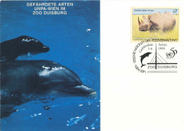 224  Dauphin: Oblit. + C.p. Nations Unies Vienne 1997 - Dolphin Special Cancel + Postcard, UN Vienna. Zoo - Dolphins