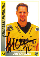 Autogramm Eishockey AK Jeff Christian Krefeld Pinguine 00-01 Sheffield Steelers DEG Metro Stars Hannover Scorpions NHL - Sports D'hiver