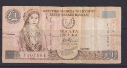 CYPRUS- 1997 1 Pound Circulated Banknote As Scans - Zypern