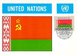 UNITED NATION CARTE MAXIMUM   DRAPEAU FLAG - BYELORUSSIAN SSR - Autres & Non Classés