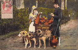 Laitière Flamande - Attelage De Chien - Colorisé - Policier - Vieux Métiers  - Carte Postale Ancienne - Artigianato